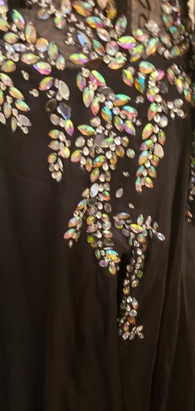 Beautiful Encrusted One Sleeved Evening Gown - Picture 2 of 8